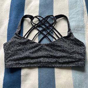 Black and white LULULEMON free to be wild bra